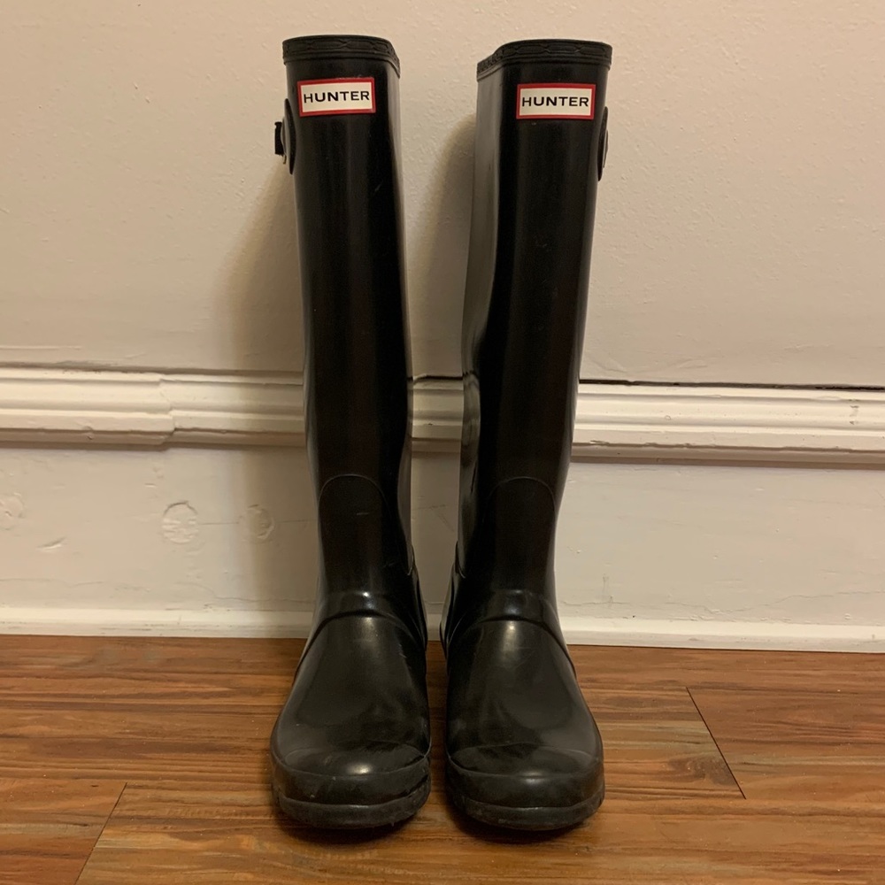 Women's Original Tall Gloss Rain Boots: Black